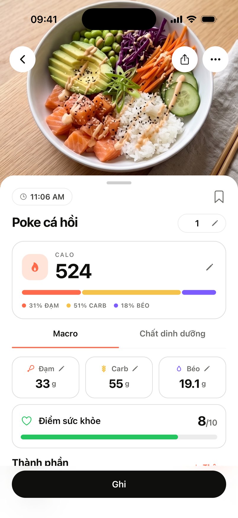 Xem lại các món trước khi ghi